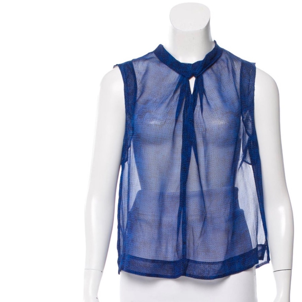 Rebecca Taylor navy sleeveless shear tank medium